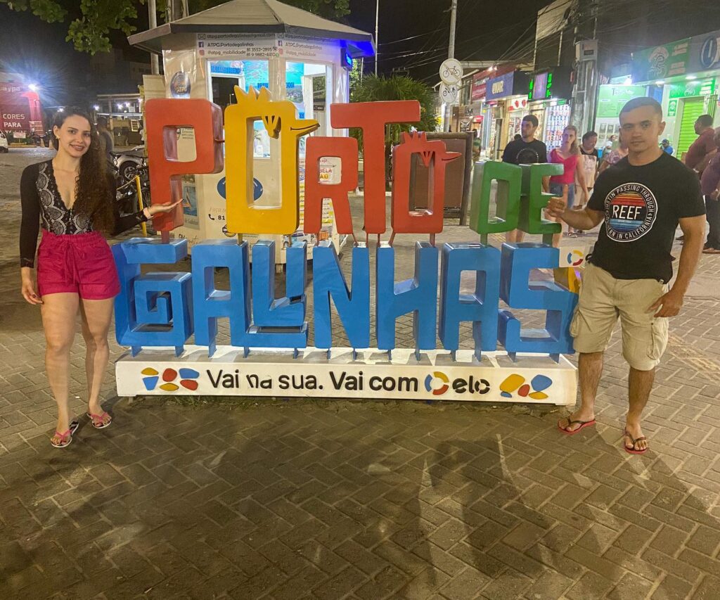 Foto a noite centro de Porto de Galinhas