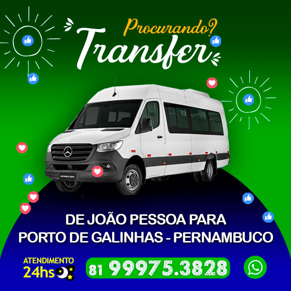 Transfer de João Pessoa para Porto de Galinhas - 81 99975.3828