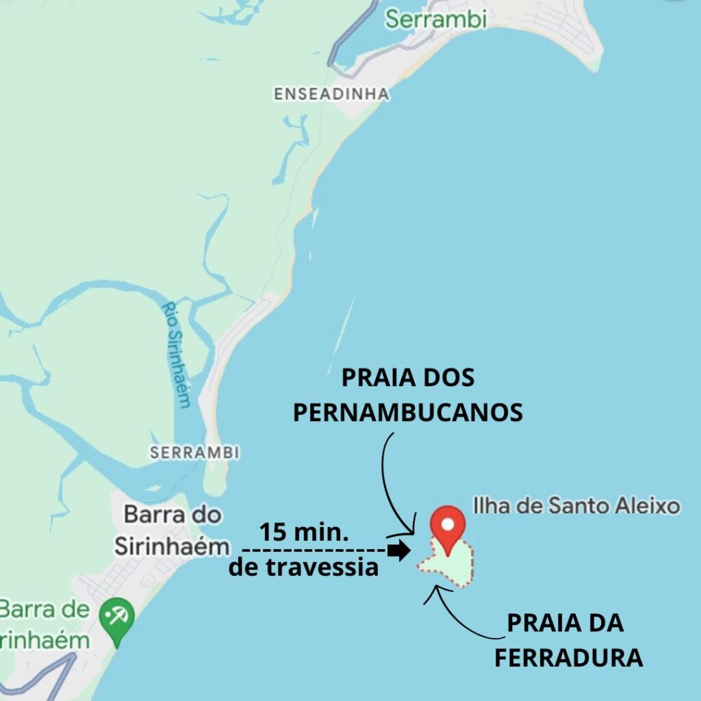 Mapa das Praias da Ilha de Santo Aleixo