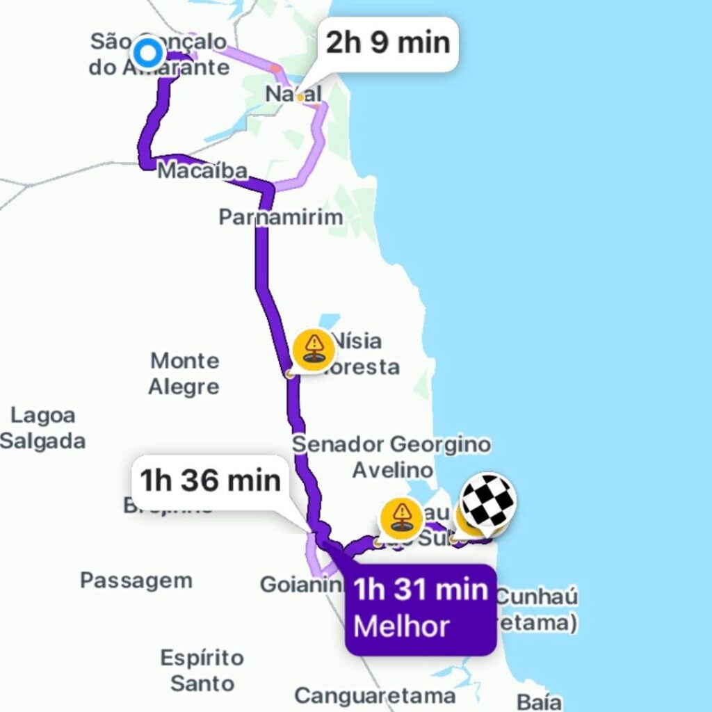 Mapa Aeroporto de Natal até Pipa